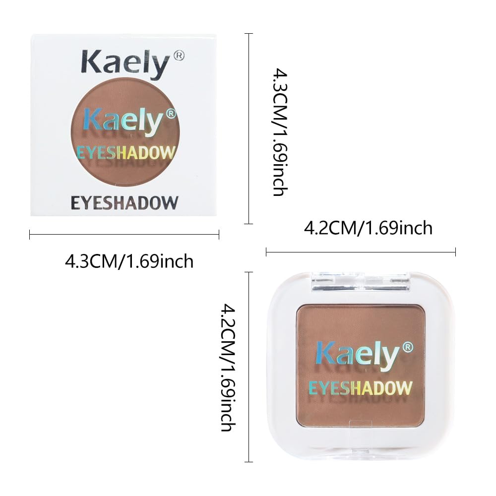 Kaely Single Eyeshadow Makeup, Rosy Brown Neutral Powder Matte Eye Shadow for Older Women, Mini Monochrome Eye Shadow Palette Pigmented Waterproof, sombras para ojos, Lightweight Blendable, 14
