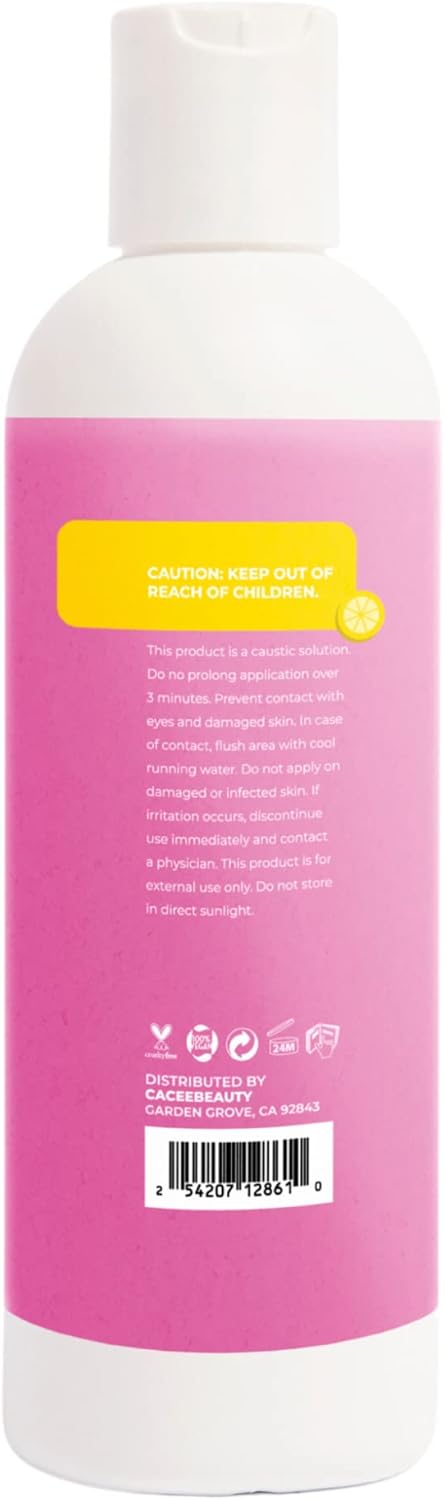 Cacee 8oz Foot Callus Remover with Tea Tree Oil, Lemon Scent for Foot Spa, Pedicure Soak, Foot Care, Athletes Foot Treatment, Cuticle and Callus Remover for Feet