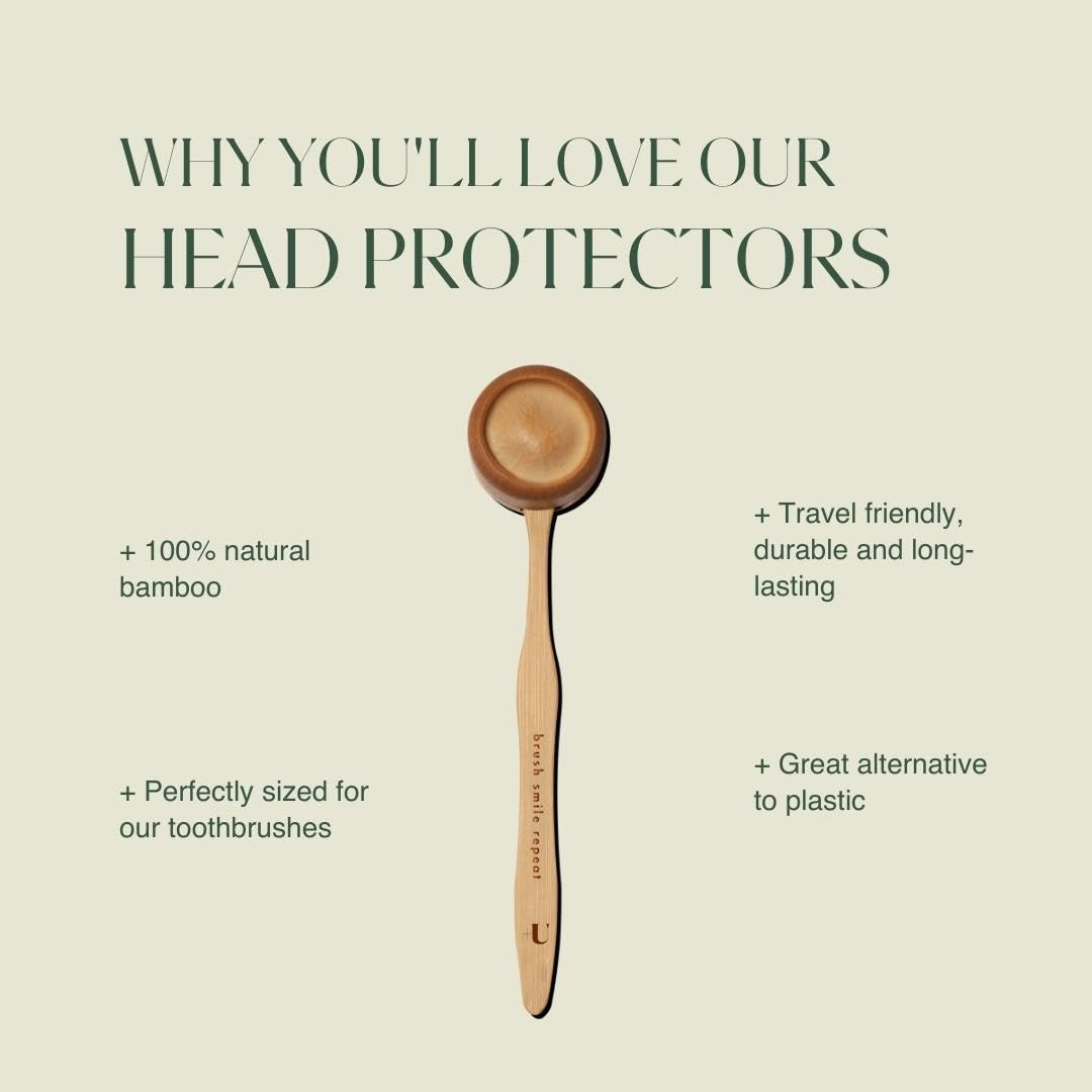 Plus Ultra Bamboo Toothbrush Cover | Made from 100% Bamboo | Biodegradable, Eco-Friendly Travel Protective Head for Fresh & Clean Storage | Fits Most Manual Toothbrushes