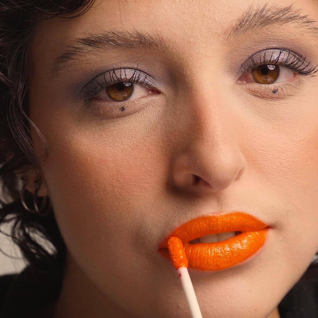 UNICORN SNOT Liquid Metal Lip Paint | Intense Pigment, Non-drying, Metallic Lip Color for Halloween Costume & Anime Cosplay | Gluten Free, Vegan & Cruelty-free Lip Makeup - BLAZE (Orange)