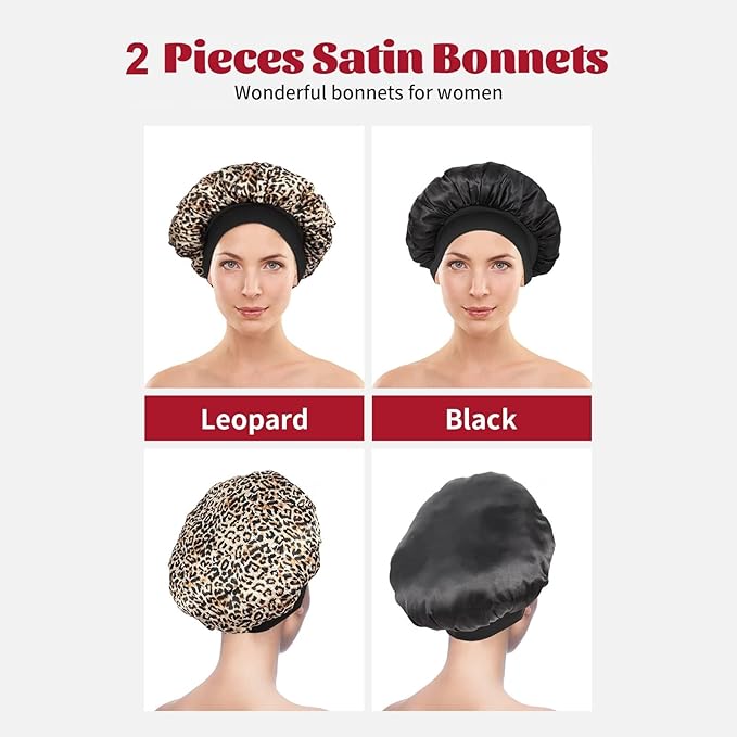 2pcs satin bonnet for sleeping,