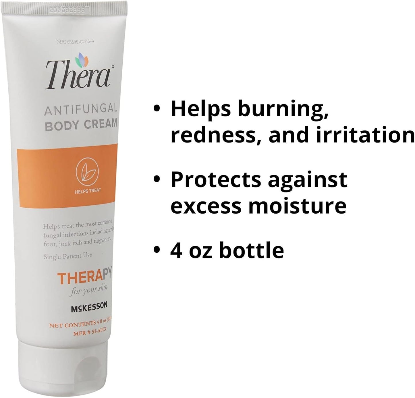 Thera McKesson’s Antifungal Cream, 2% Miconazole Nitrate, Body, Skin, Athletes Foot Treatment - Relief for Ringworm, Jock Itch - 4 oz, Pack of 12