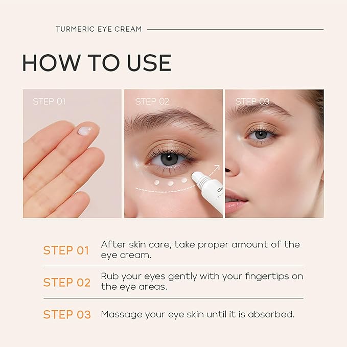 Turmeric under eye cream, for
