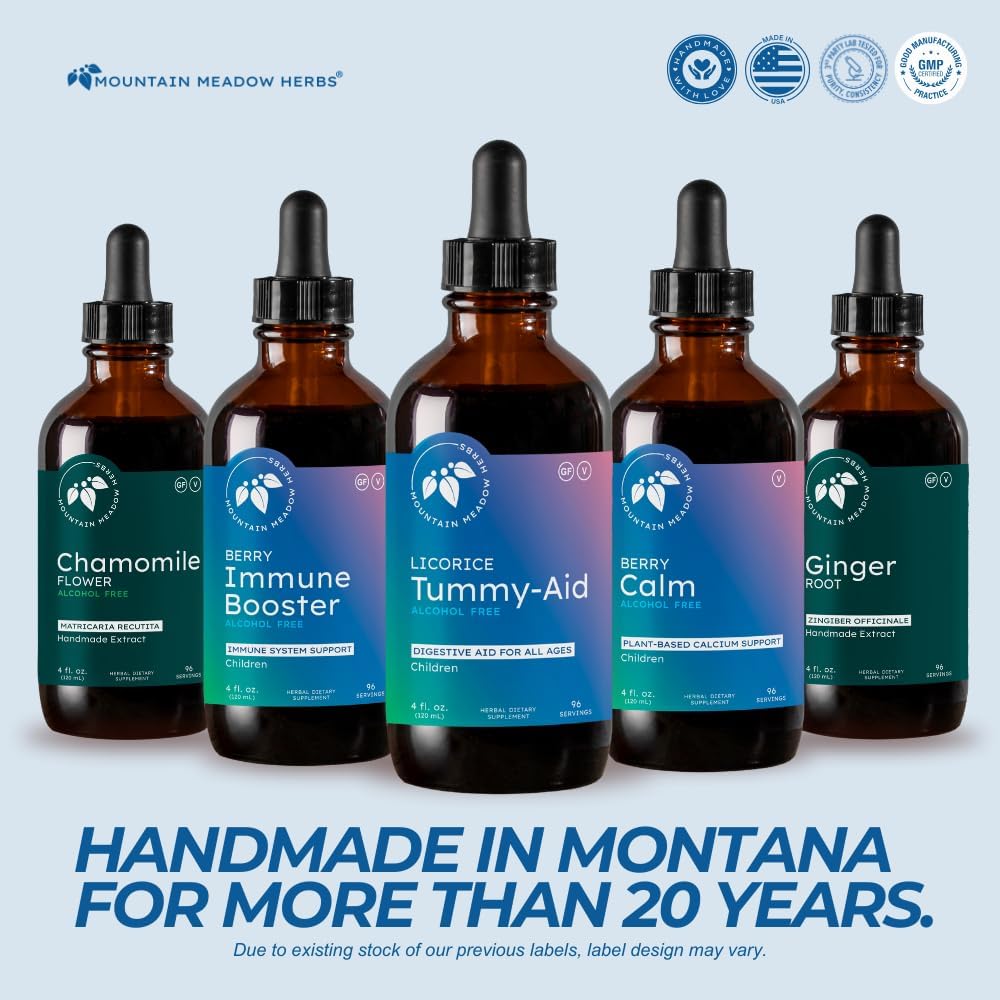 Mountain Meadow Herbs Licorice Tummy-Aid for Babies & Kids – Gas Relief Drops for Colic, Upset Stomach, Reflux & Bloating – Natural, Alcohol-Free Liquid Formula – 2 oz