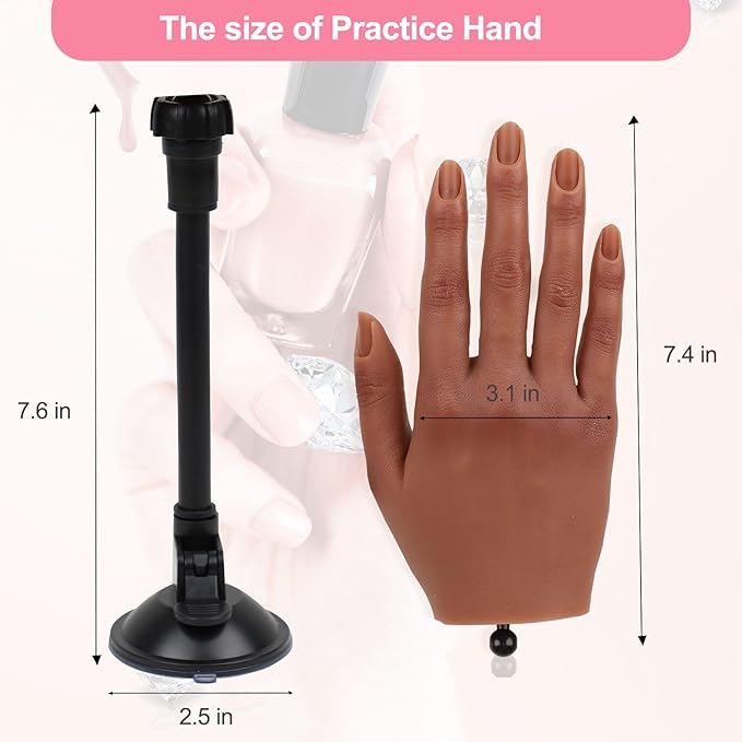 Nail practice hand for acrylic