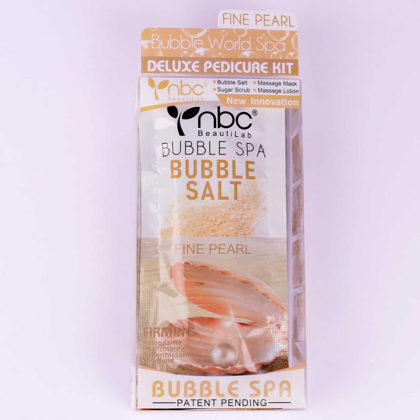 Pedicure Kit Foot Soak Set: Bubble Salt, Sugar Scrub, Massage Mask, Massage Lotion in a Box, 4 Step Foot Spa Kit for Dry Feet,Tired Feet๏ผ1 Set Pearl )