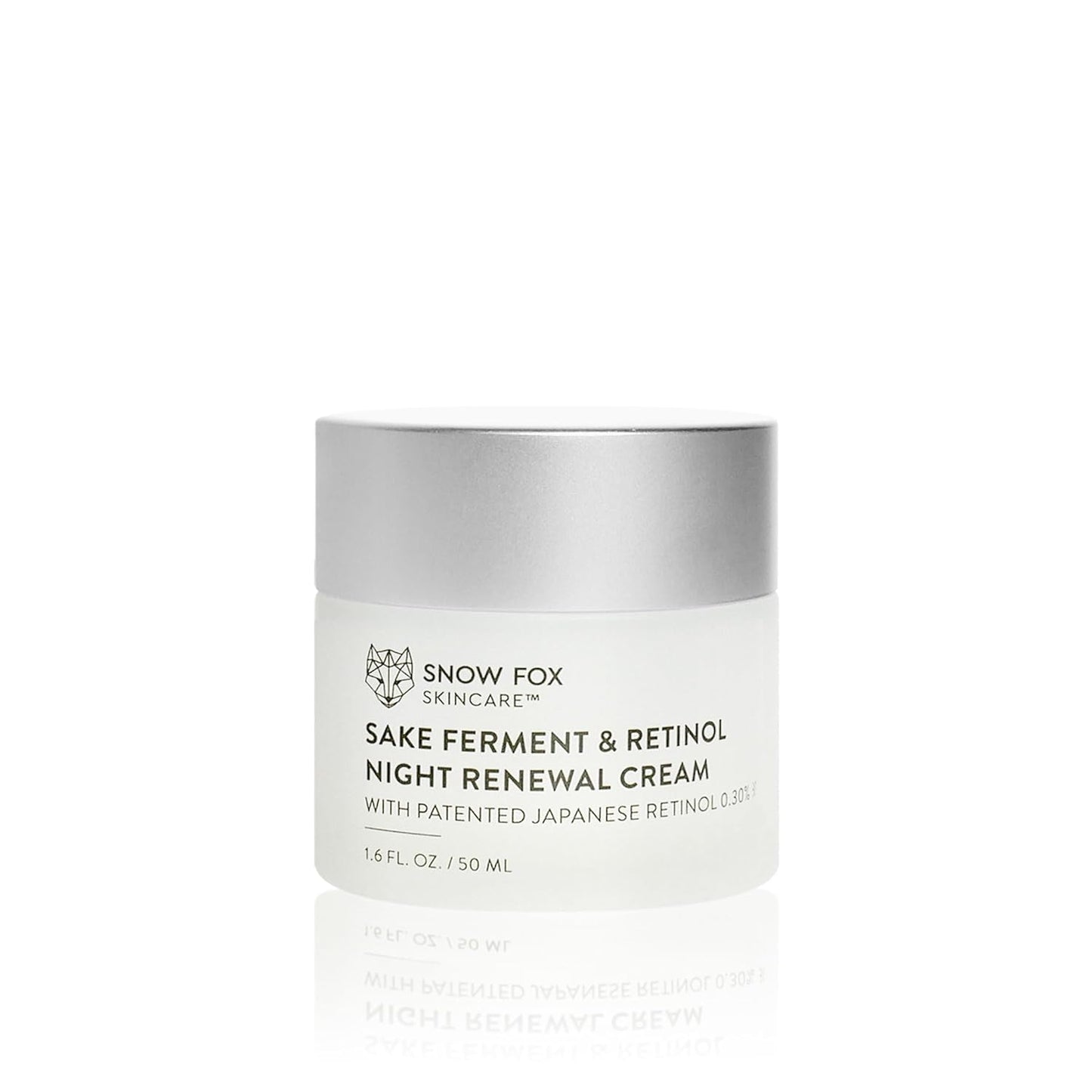 Snow Fox Skincare Sake Ferment & 0.30% Retinol Night Renewal Cream - Patented Japanese Technology for Youthful, Vibrant Skin | Smooth Fine Lines, Ease Redness, Boost Microbiome & Skin Barrier