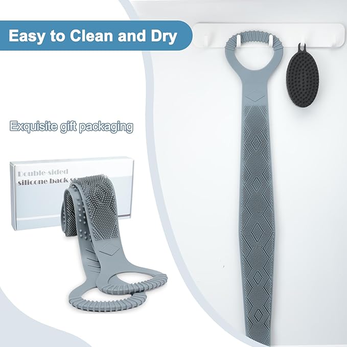 Silicone back scrubber for shower
