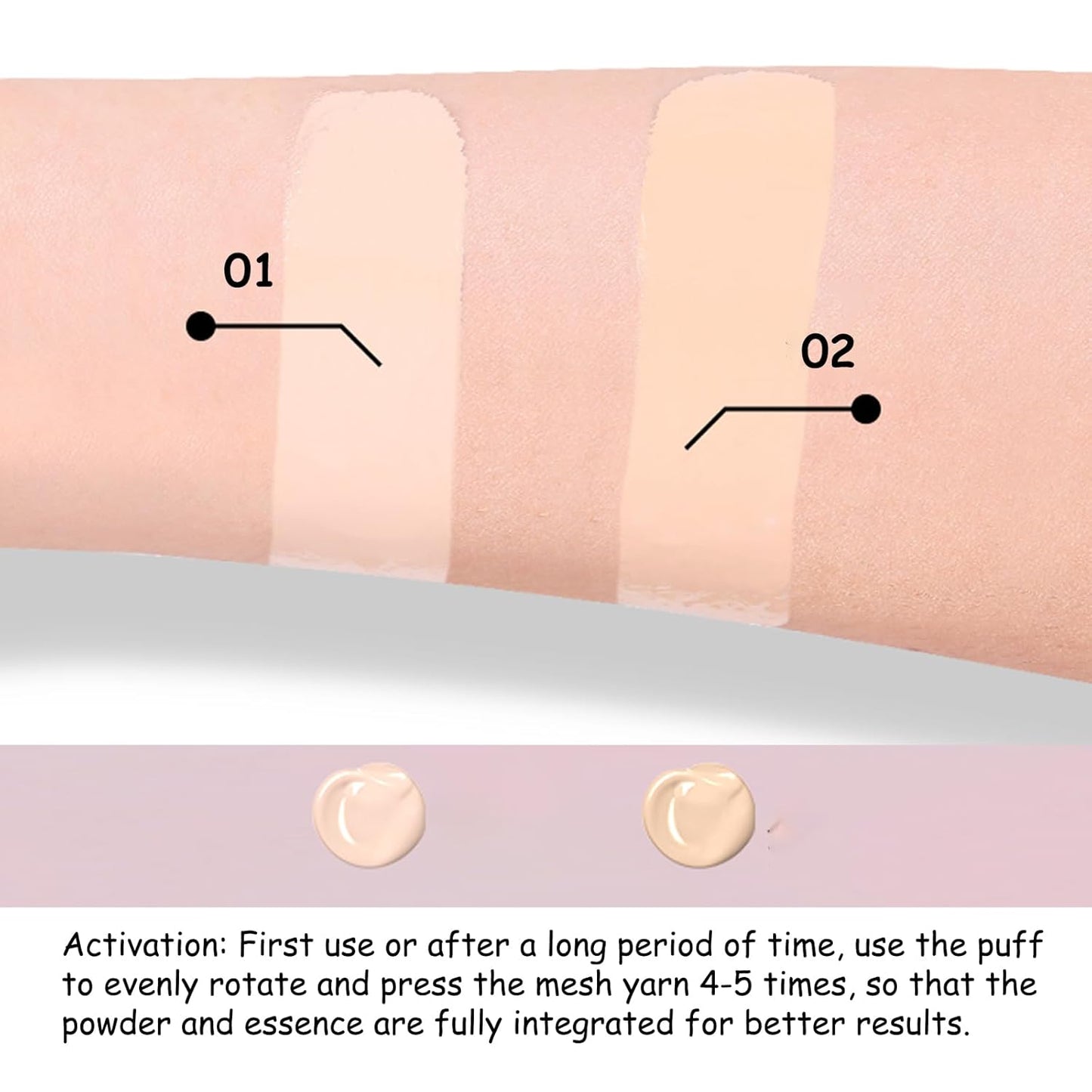 Cream Cushion Foundation with Satin Finish, Flawless Coverage, Hydrating with Skin Care Formula, Long-Lasting, Oil-Moisture Balance Foundation Makeup (Natural Beige)