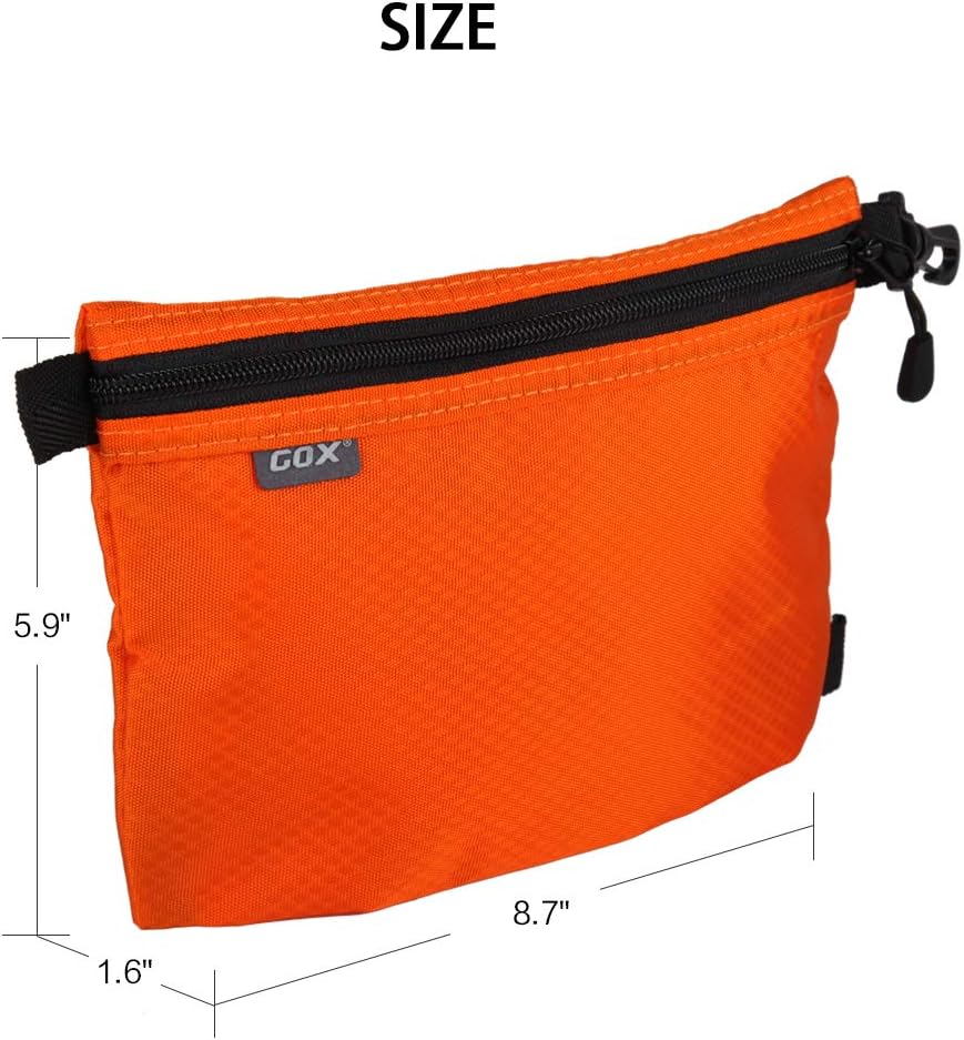 GOX Small Toiletry Bag for Men Bulk Cosmetic Bag Dopp Kit Carry On Zipper Pouch Organization Nylon Small Packing Sack Waterproof(Orange)