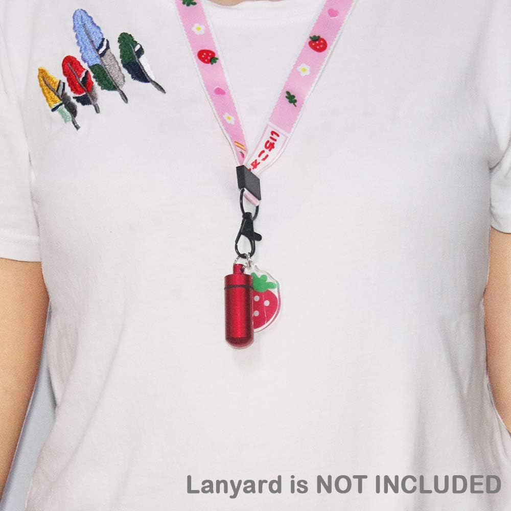 5 Packs Mini Keychain Pill Holder Fob, EFFIET Waterproof Portable Tablets Container Case Aluminum Outdoor Camping Emergency Pill Capsule Box Bottle