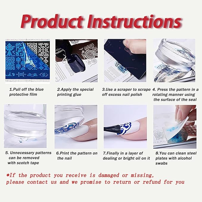 Summer nail art stamping plates