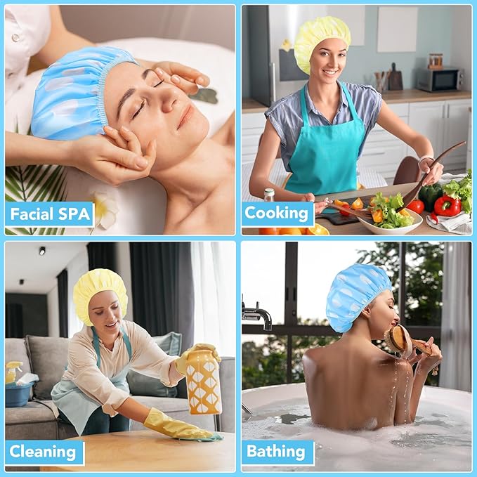 2 sets large shower caps