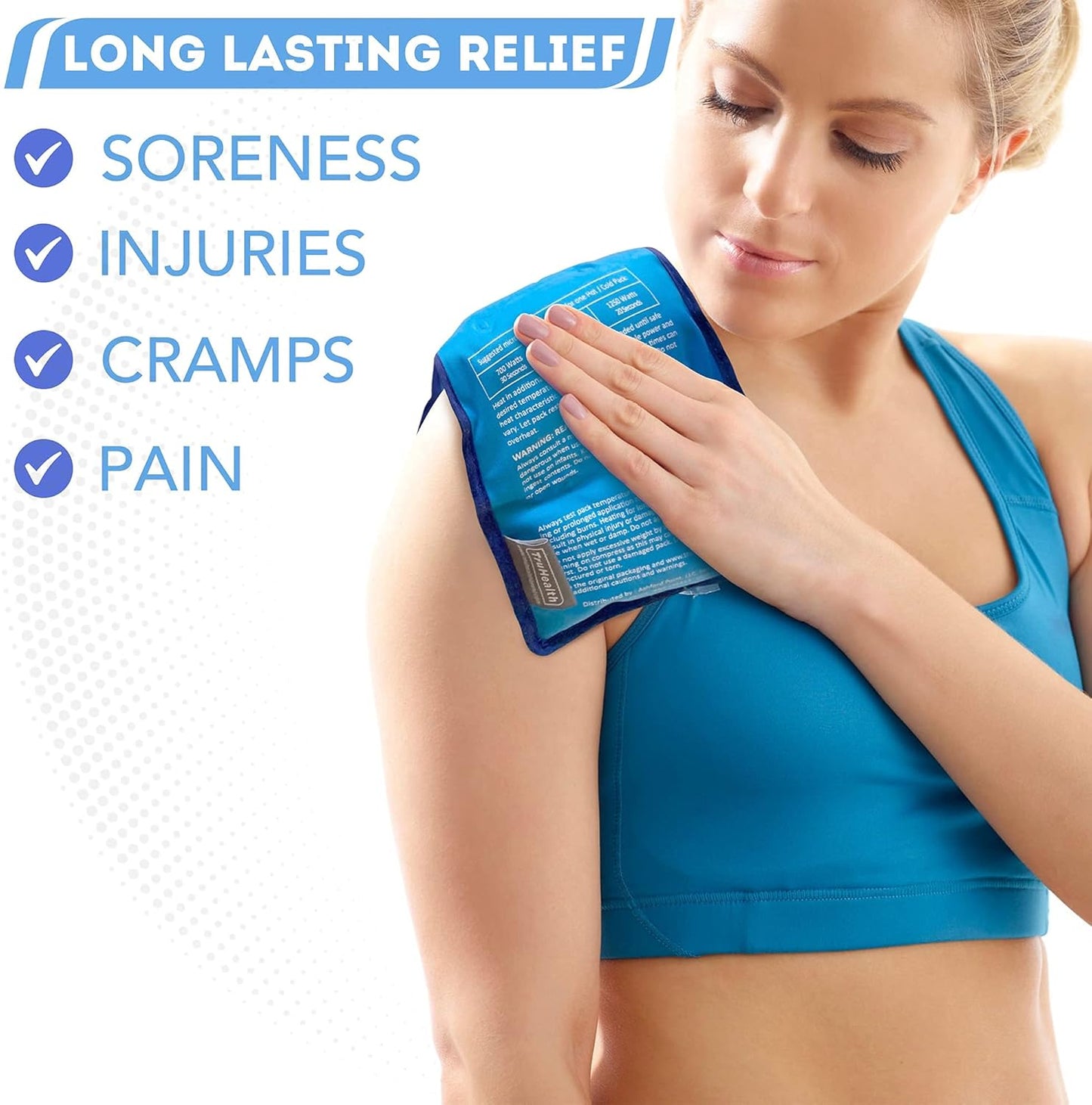 Ice Pack - Small Blue, 2 Count - Reusable Ice Packs for Injuries - Hot & Cold Reusable Gel Therapy for Back, Hip & Waist - Leak-Free Flexible Design