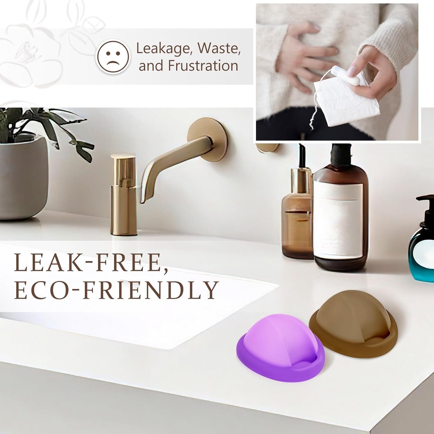 Reusable Menstrual Disc - Soft Period Disc for Beginner or Menstrual Light Flow, Leak Proof Menstrual Cup Alternative - Pack of 2 (Small Size)