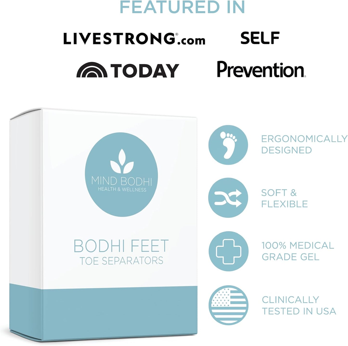 Mind Bodhi Toe Separators/Toe Spacers - For Men and Women - Correcting Bunions and Restoring Toes to Their Original Shape - Regular Size – Clear