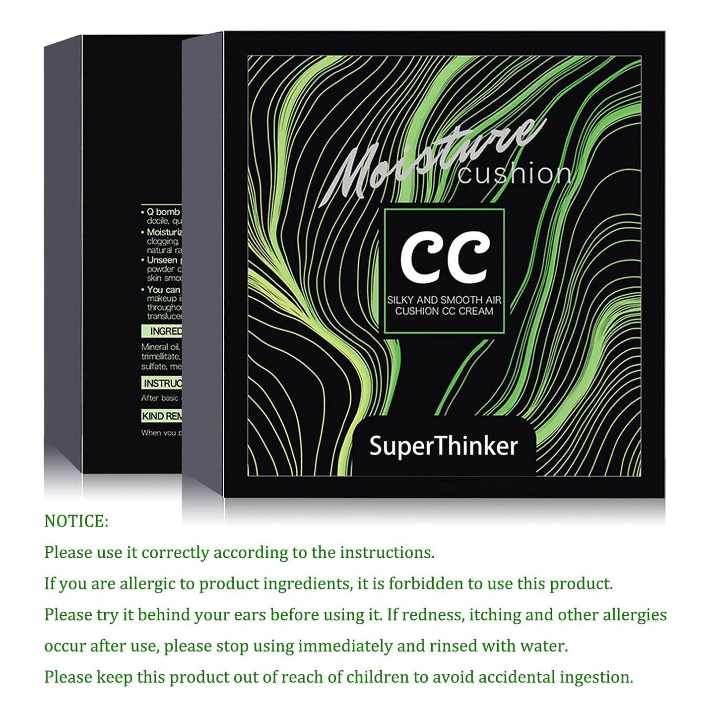 Air Cushion CC Cream Mushroom Head Cushion Foundation, BB Cream Face Makeup for Mature Skin Moisturizing Concealer Brighten Long-Lasting, Even Skin Tone for All Skin Types (Ivory)