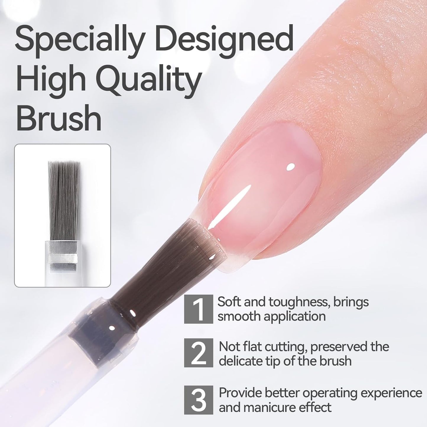 Born Pretty Gel Nail Polish No Wipe Base Gel Coat,15ml for Gel Nail Polish Soak Off LED Nail Lamp Gel Base Gel Upgraded Formula Long-Lasting DIY Home and Nail Salon