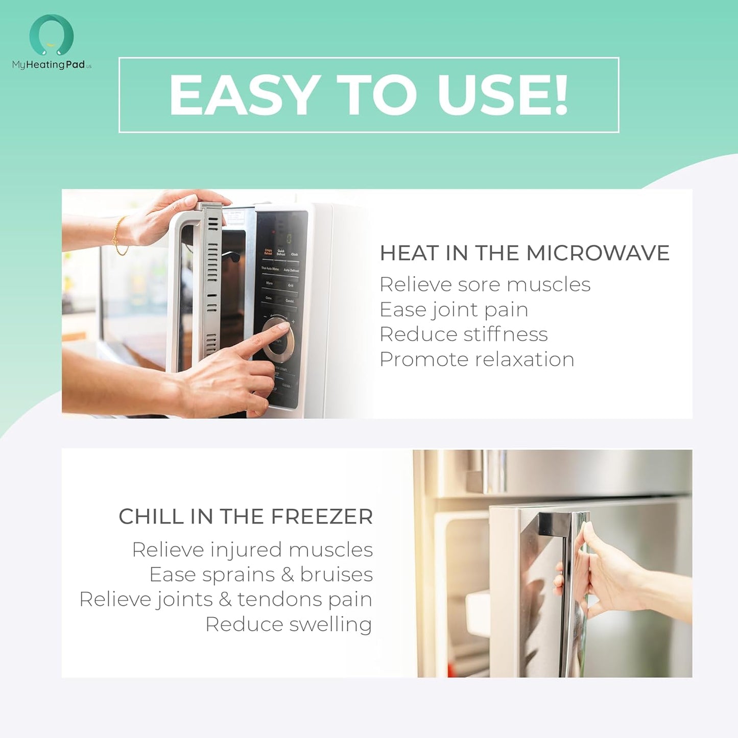 My Heating Pad Microwave Heating Pad - Moist Microwavable Heating Pads for Joints and Muscles Relief - Microwave Hot Pack Heat Pad for Cramps - Chilled or Heated Pad Therapy - Purple Unscented