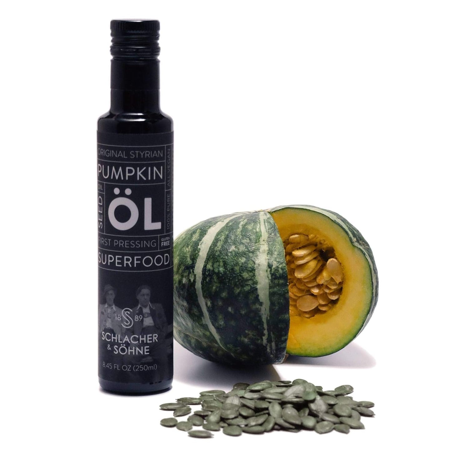 Schlacher & Söhne Styrian Pumpkin Seed Oil: 100% Pure, Cold Pressed, Non GMO, Gluten Free, Vegan, May Helps in Hair Growth, Made in Austria (3 Pack of 250 ml)