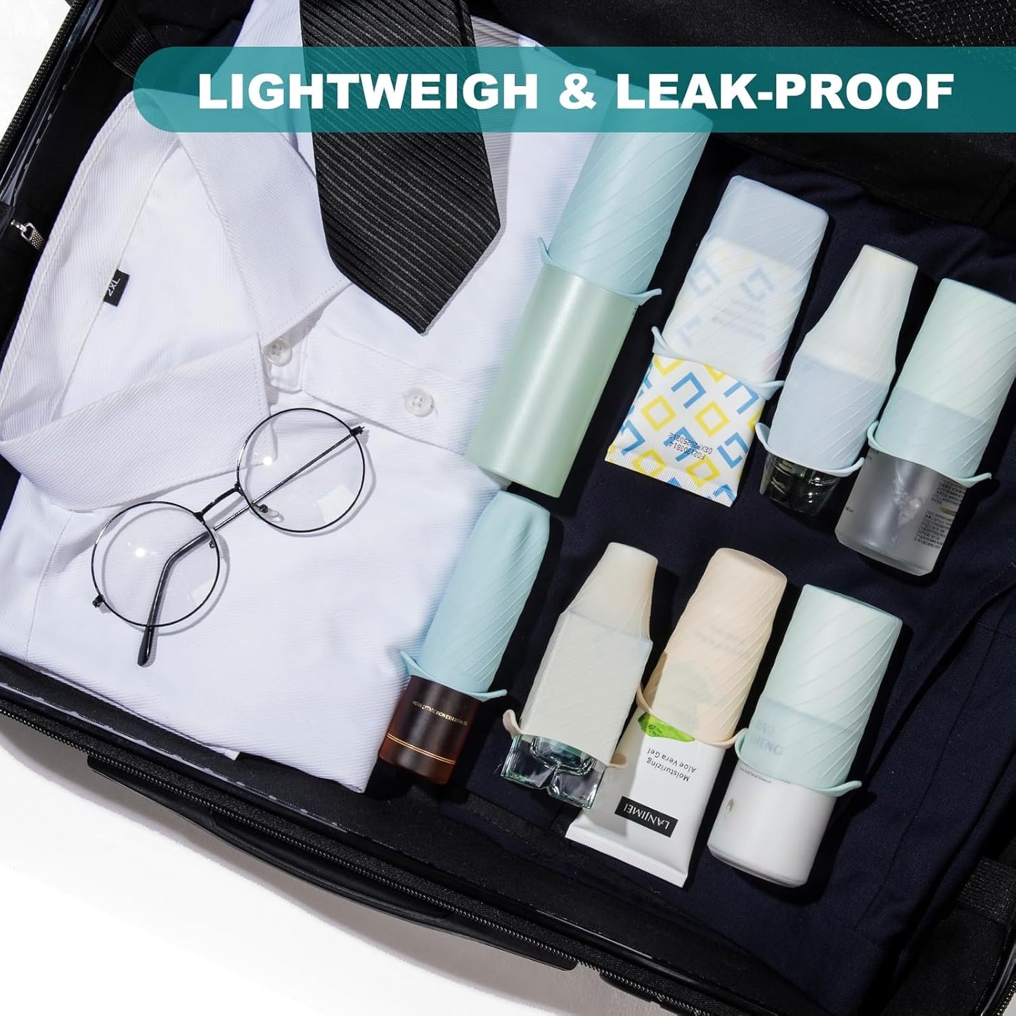 Bottle Covers for Travel, Leak Proofing, Travel Size Container Silicone toiletry sleeves, Leak Locks Travel Accessories for Shampoo Wash Body Bottles and other beauty and personal care(8pcs)