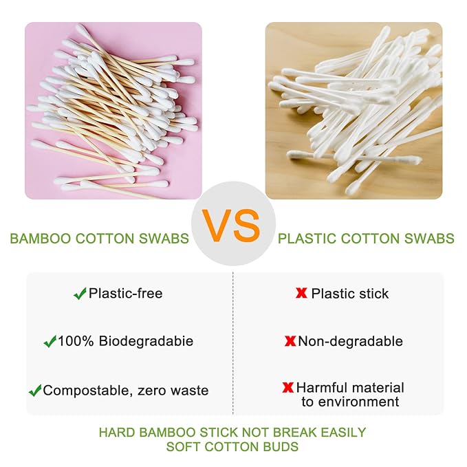 1000 pcs bamboo cotton swabs,