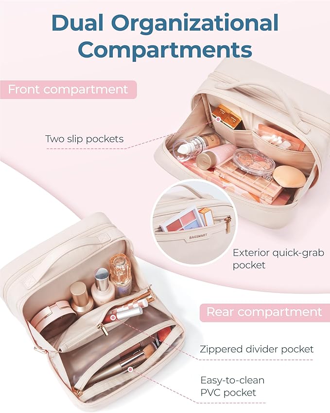 Bagsmart travel makeup bag large