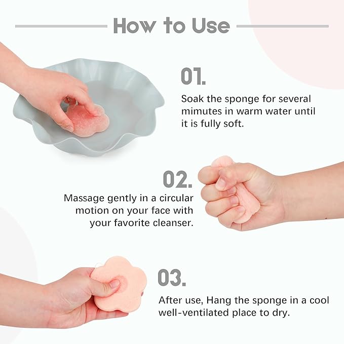 Konjac facial sponges set for