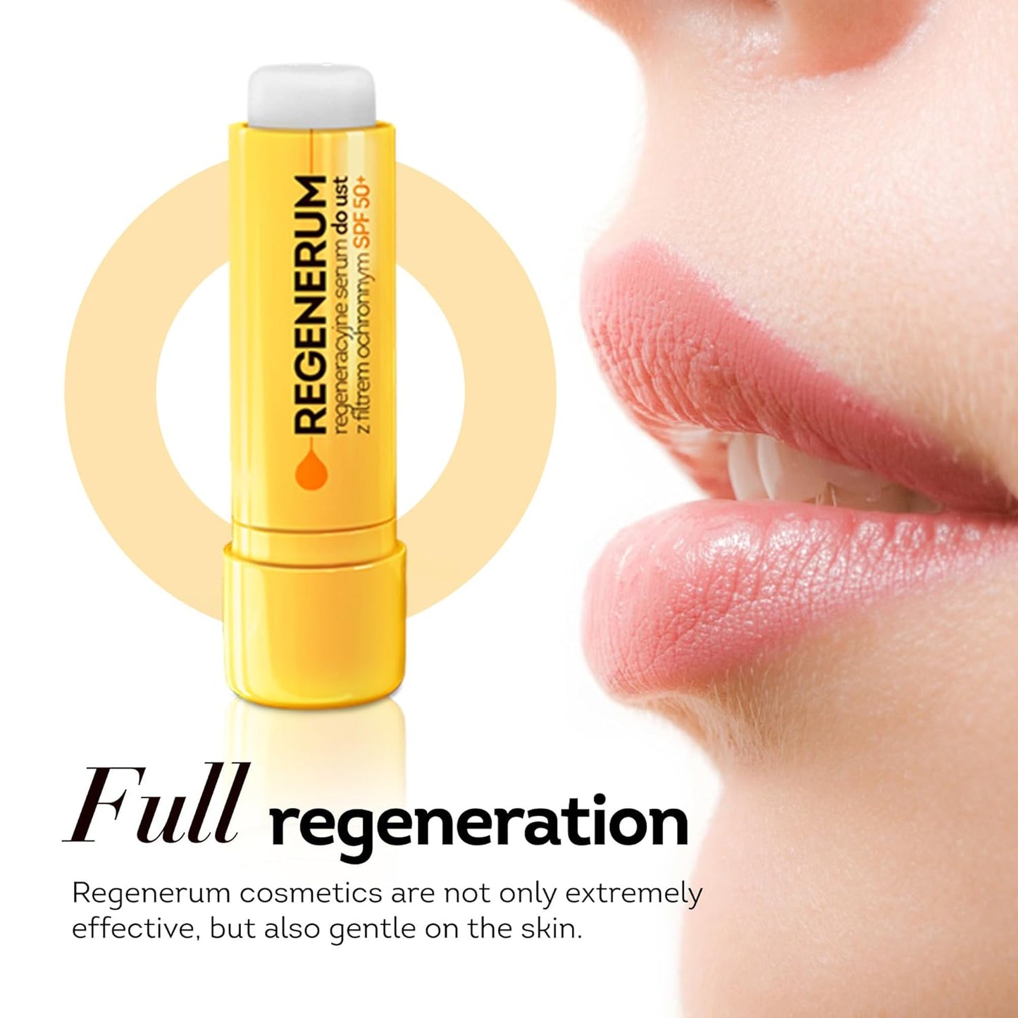 SPF 50+ Regenerating Lip Serum - Sunscreen and Conditioner, Hydrating and Nourishing Vitamin E Prevents Dryness and Pigment Loss - 5g