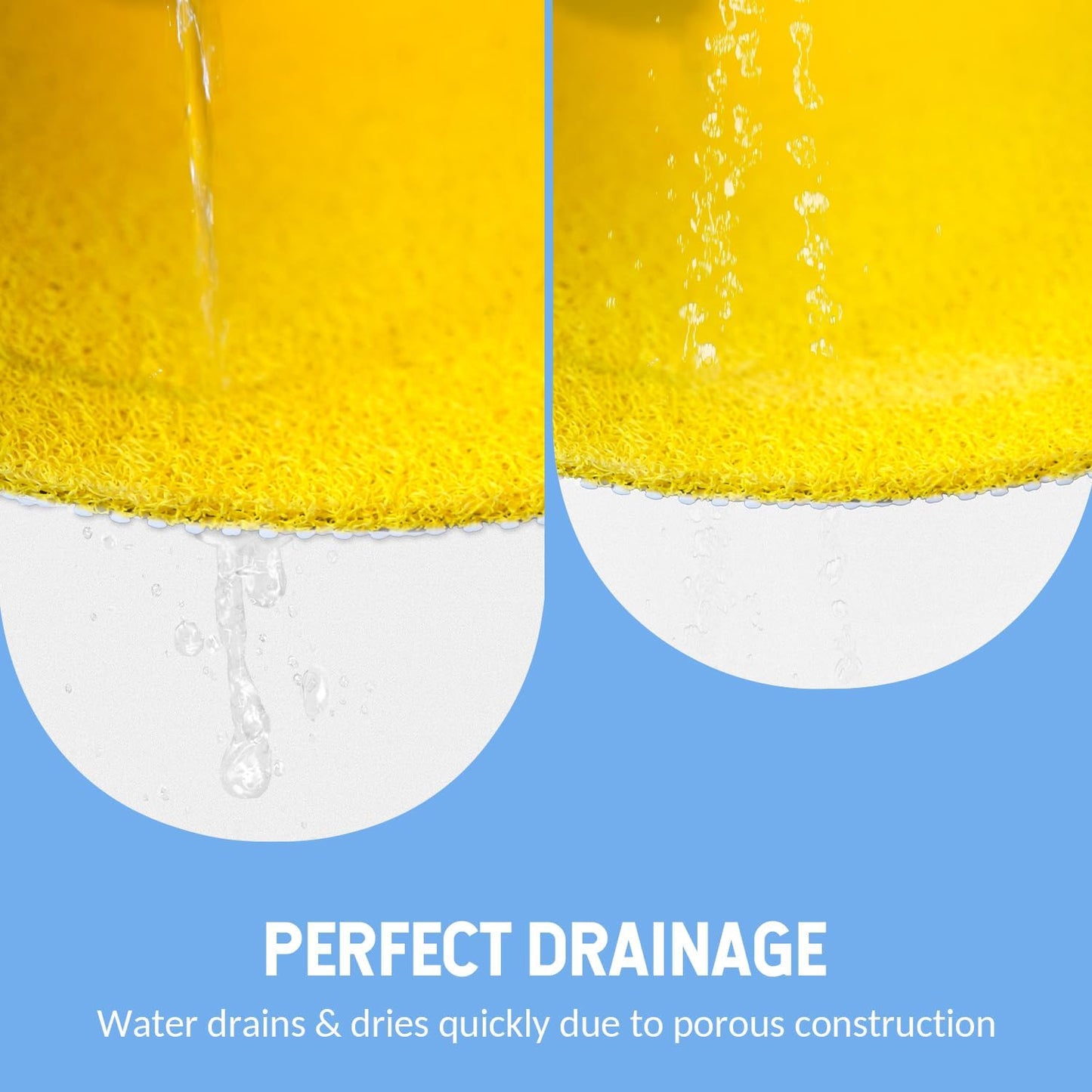 Non-Slip Bathtub Mat, Anti Slip Shower Mat, Fast Drying Bathtub Mats, Foot Scrubber Mat, Anti Slip Mat for Tub, Floor, Bathroom, Kitchen, Home, Hotel (Yellow 40"×16")