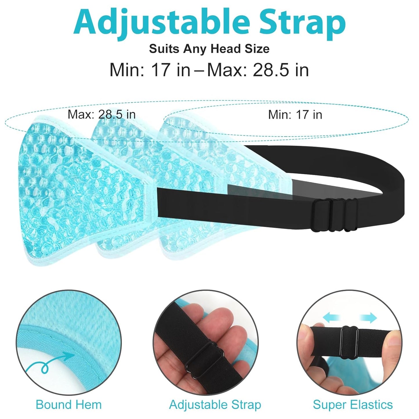 BeeVines Gel Eye Mask, 2 Pack Cooling Ice Masks for Puffy Eyes for Men & Women, Cold & Warm Compress for Post Surgery, Puffiness, Allergies Treatment(Blue)