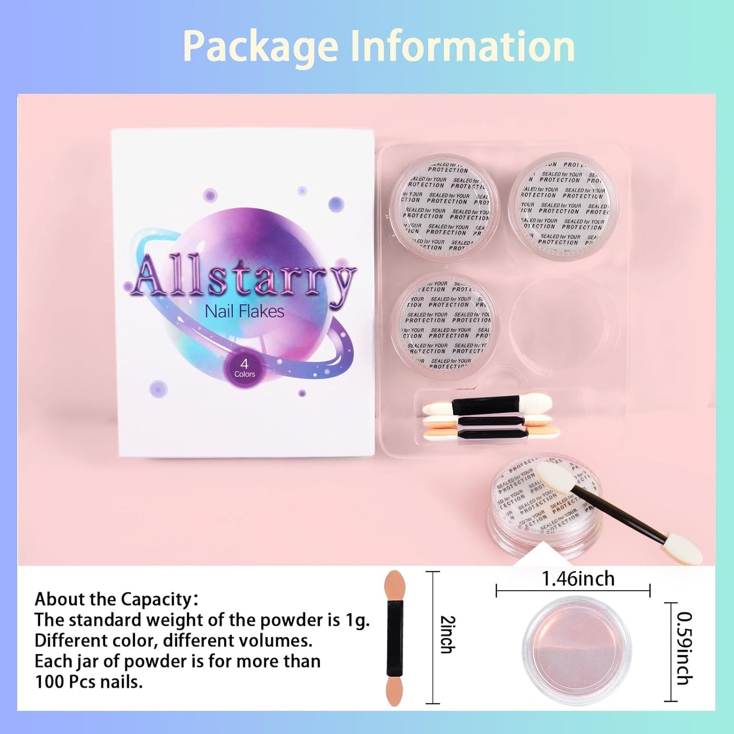 Allstarry White Chrome Nail Powder, 4 PCS Color-Shift Chameleon Mica Powder Aurora Chrome Effect Glitter Dust Iridescent Pearlescent Pearl Pigment for Gel Polish Nail Art Decoration, Resin Craft