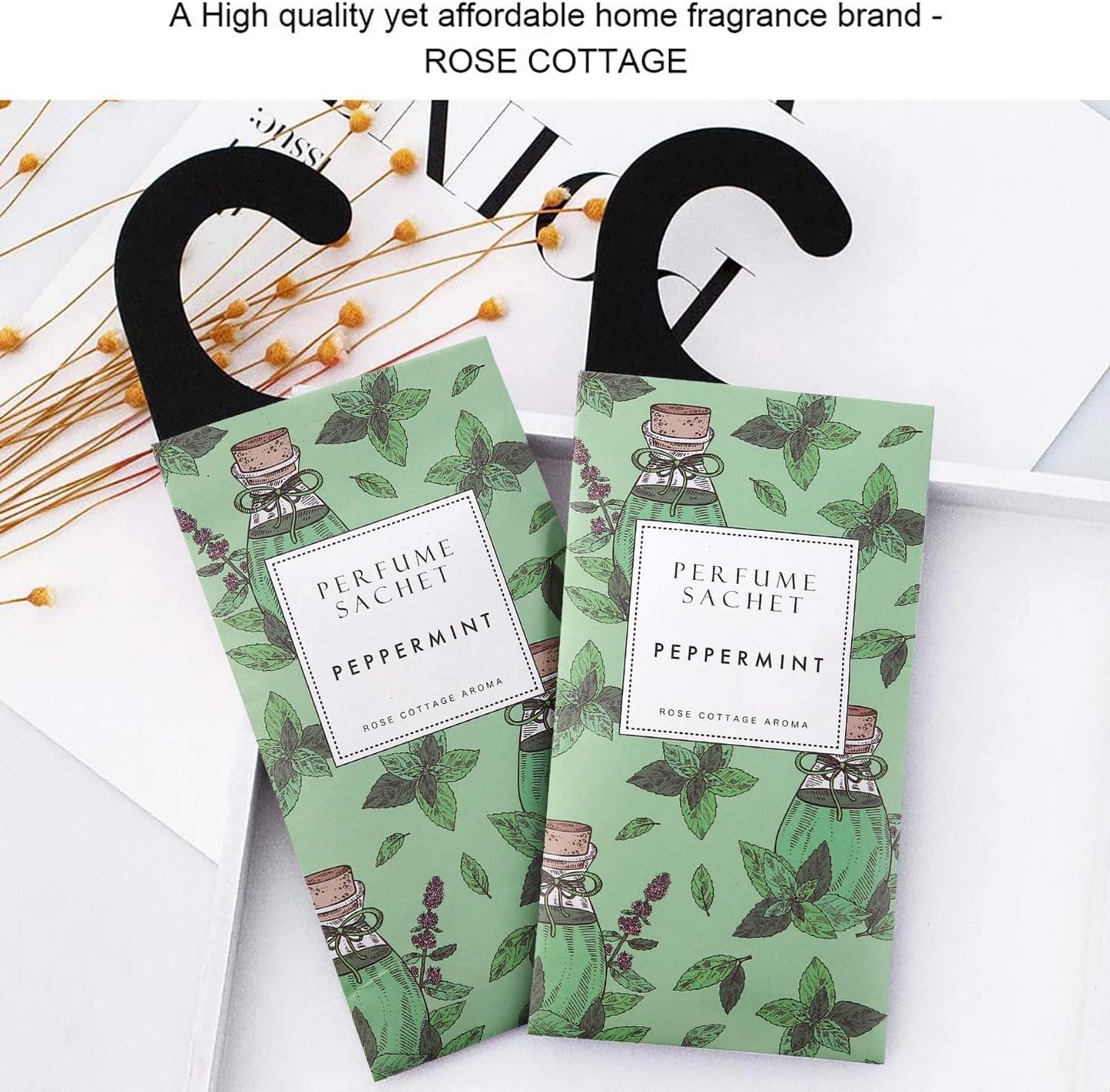 Large 12 Packs Peppermint Hanging Closet Deodorizer Air Freshener Long Lasting Scented Sachets Smell Goods for House