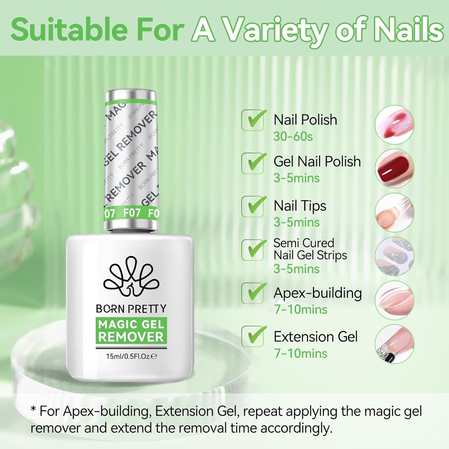 Born Pretty Magic Gel Nail Polish Remover, HEMA&TPO FREE,Quickly Remove Nail Polish in 2-5 Minutes,No Need for Foil Soaking Or Wrapping