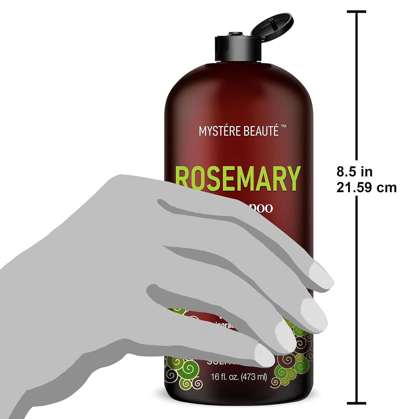 Rosemary Shampoo - Rosemary Shampoo for Hair Growth Organic - Promotes Hair Growth & Scalp Health - Volumizing Formula for Thicker Healthier Hair - Sulfate & Paraben Free, for Men Women - 16 fl oz
