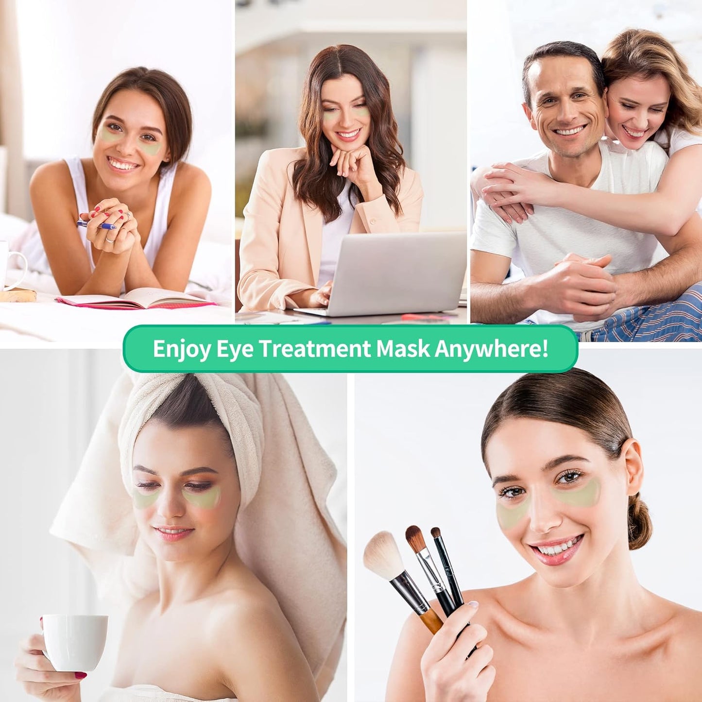 BREYLEE Aloe Vera Eye Masksโ 60 Pcs - Puffy Eyes and Dark Circles Treatments โ Look Younger and Reduce Wrinkles and Fine Lines Undereye, Improve and Firm eye Skin - Pure Natural Material Extraction