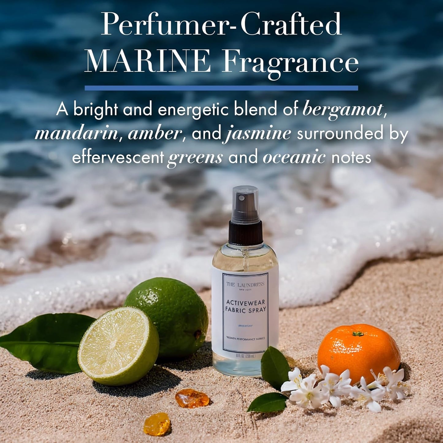 The Laundress Activewear Fabric Refresher Spray, 8 Oz, Marine Fragrance, Bright, Energetic, Odor Freshener for Performance Gear, Towels, Tote Bags, Sneakers & Yoga Mats, 48 Hours* Fragrance