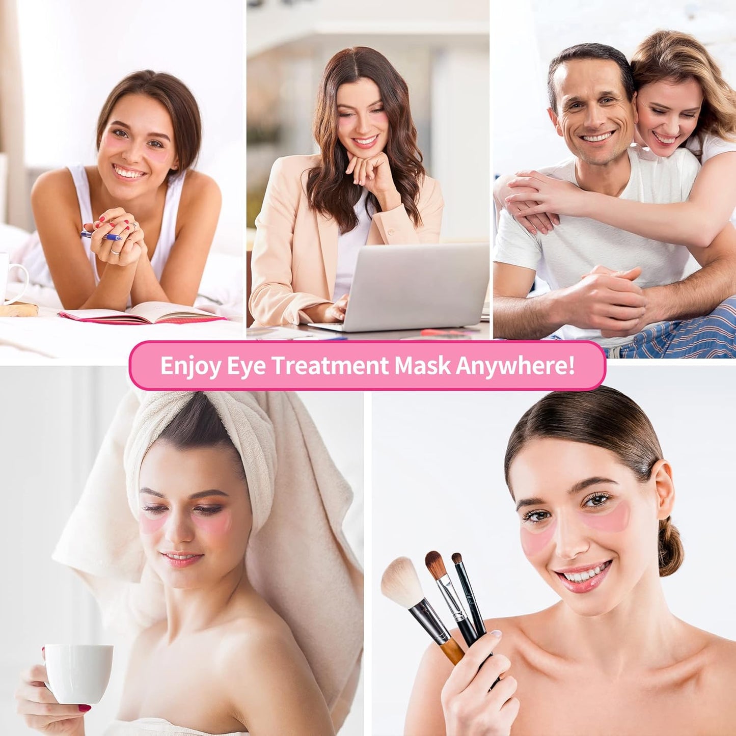 BREYLEE Pink Rose Eye Maskโ 30 Pairs - Under Eye Mask Amino Acid & Collagen, Under Eye Mask for Face Care, Eye Masks for Dark Circles and Puffiness, Under Eye Masks for Beauty & Personal Care