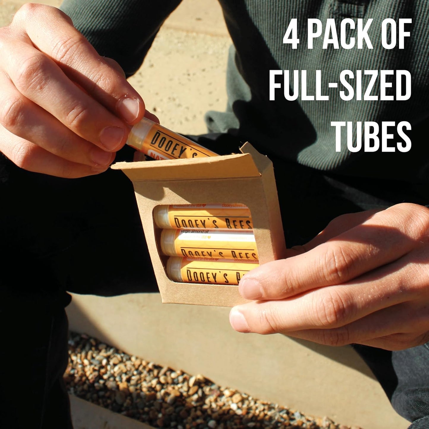 Dooey's Bees All Natural Handmade Beeswax Based 4 ingredient Lip Balm, 4 Count (4 - Pack, Citrus)