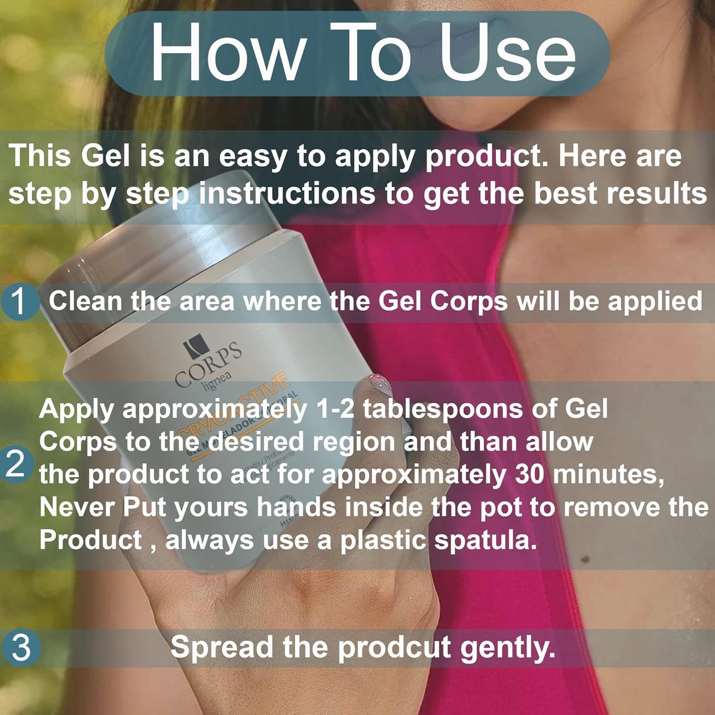 CRYOACTIVE SLIM GEL, Body Contour Gel for Firmer Skin, Anti-cellulite for Men & Women, Tightening Gel for Tummy, HIPS and Buttocks