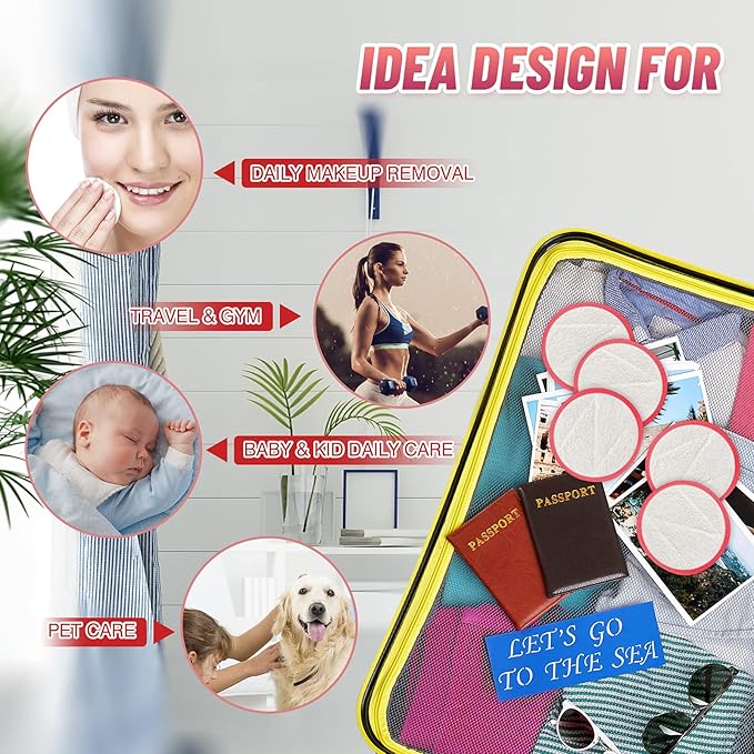 Reusable cotton rounds,14 pieces dual