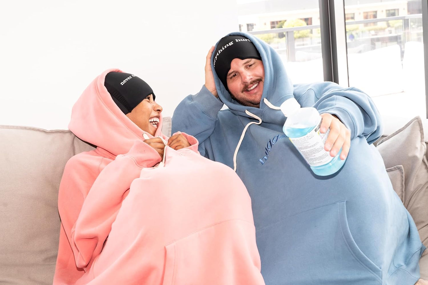 Huggs Migraine Relief Cap - Everything Hurts - Cooling Gel Head Wrap, Cold Compress Cap for Headache, Stress, & Tension