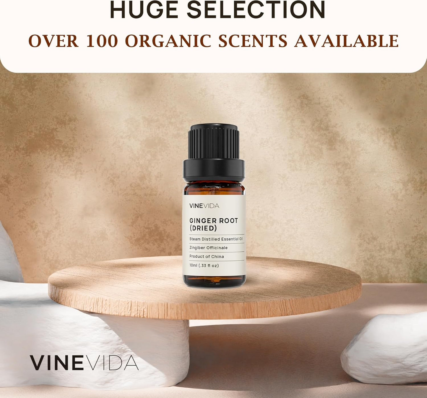 VINEVIDA Dried Ginger Root Essential Oil 10 mL - Undiluted Candle Scent DIY Scents for Candlemaking Soap Making Safe Skin,0.33 Fl Oz 1.33 Ounces