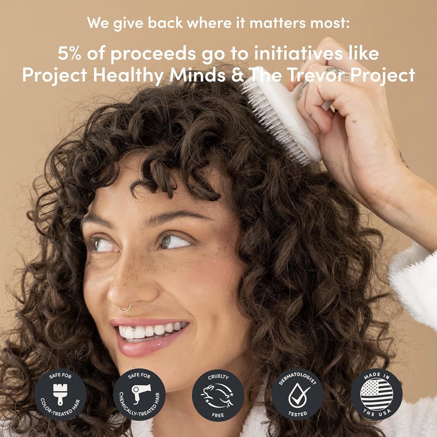 Jupiter Scalp Exfoliator - Scalp Massager Tool for Wet & Dry Hair - Ergonomic Detangler Brush - Dandruff Comb & Scrub to Remove Dandruff & Buildup and Support Circulation - Black/White