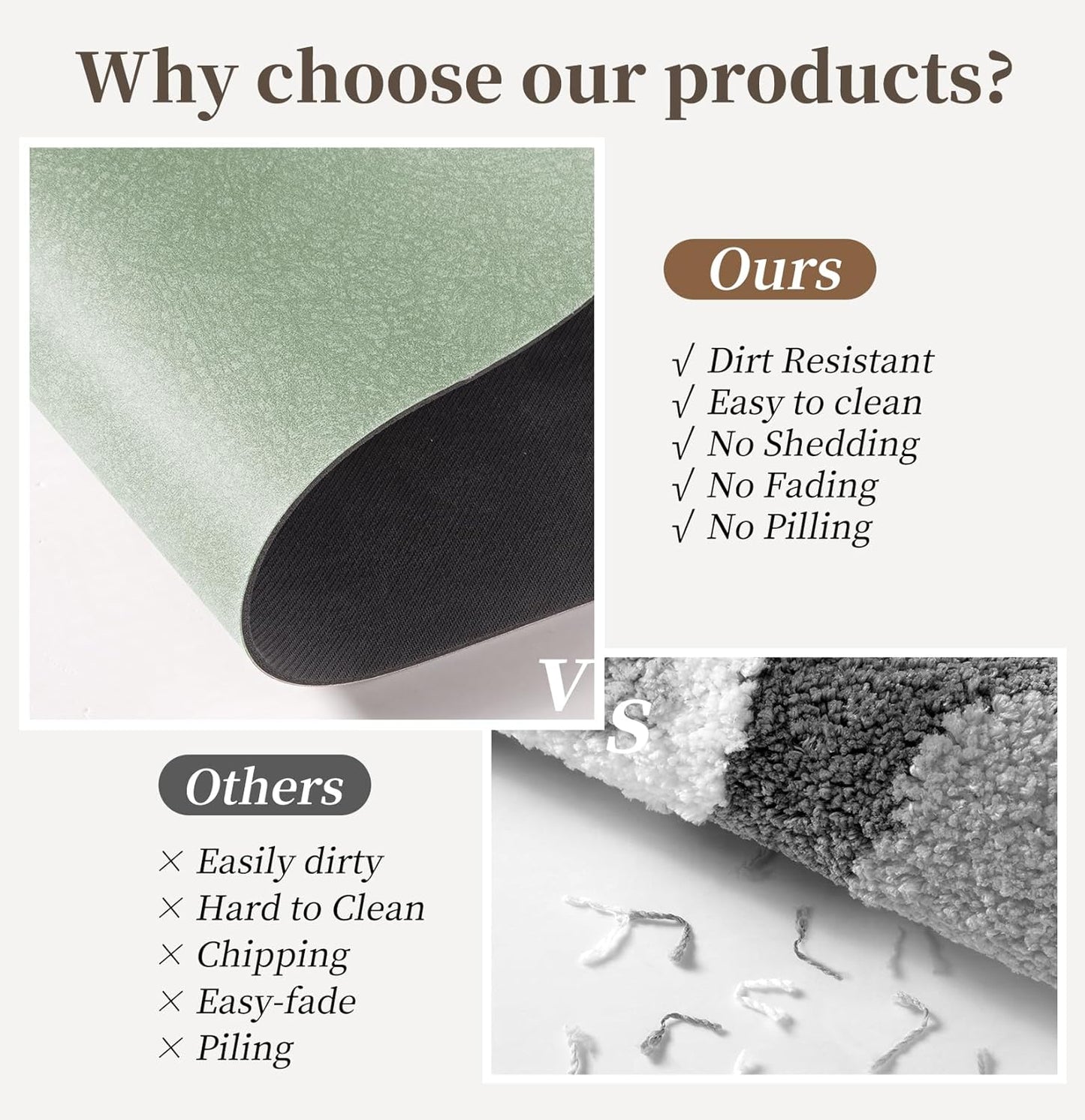 Bath Mat Rugs 24x17 - Diatomaceous Earth Bath Mat Quick Dry Absorbing Bathroom Rugs Rubber Non Slip Thin Bathroom Mat Fit Under Door, Bath Mat for Bathroom Floor, Tub and Shower, Sink, Sage Green