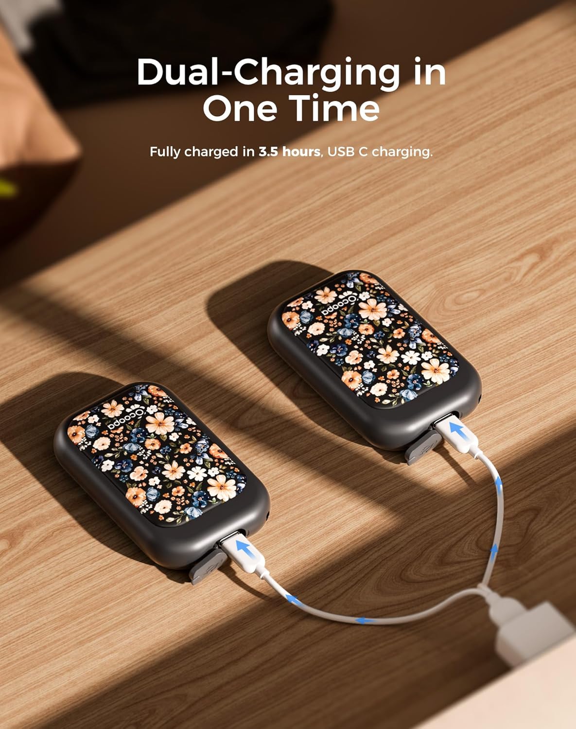 OCOOPA Magnetic Rechargeable Hand Warmers 2 Pack, Card-Style Electric AI Hand Warmers 5000mAh, Pocket Portable Hands Heater, UL Certified, for Men Women, Hunting Essentials, UT4 Young