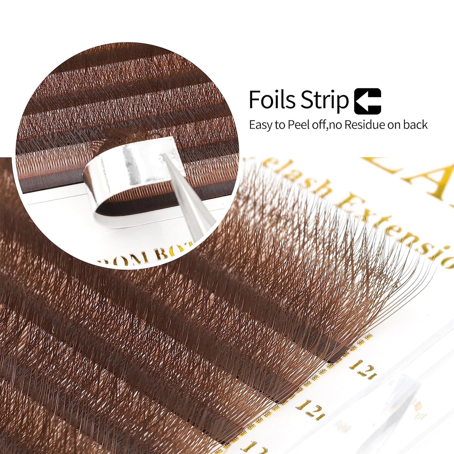 Lash Extensions Brown 4D W Eyelash Extensions W Shape 0.07mm Thickness D Curl 8mm Premade Fans Lashes Colored Lash Extension Volume Lashes Individual Lashes(W-Brown-4D-0.07-D,8mm)