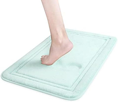 ITSOFT Memory Foam Bath Mat 59x23, Non Slip, Machine Washable, Quick Dry & Absorbent Rugs, Bath Mats for Bathroom Floor, Tub & Shower, Bathroom Rug, Spa Blue
