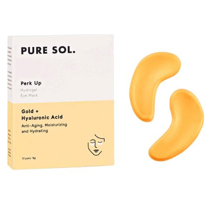 PURE SOL Hydrogel Gold Under Eye Mask - Hyaluronic Acid, Retinol - Anti-aging, Moisturizing and Hydrating - 12 Pairs | Eye Patches for Puffy eyes, Dark Circles - Gifts for Women. Gifts for Mom