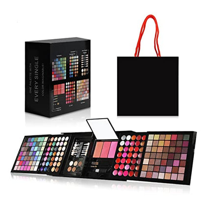 Teen Beginner Makeup Kit, Makeup Kit For Women Full Kit 177 Color Eyeshadow Palette Lipstick Set Lips Blush Foundation Eyebrow Powder With Mirror + 20pcs brush